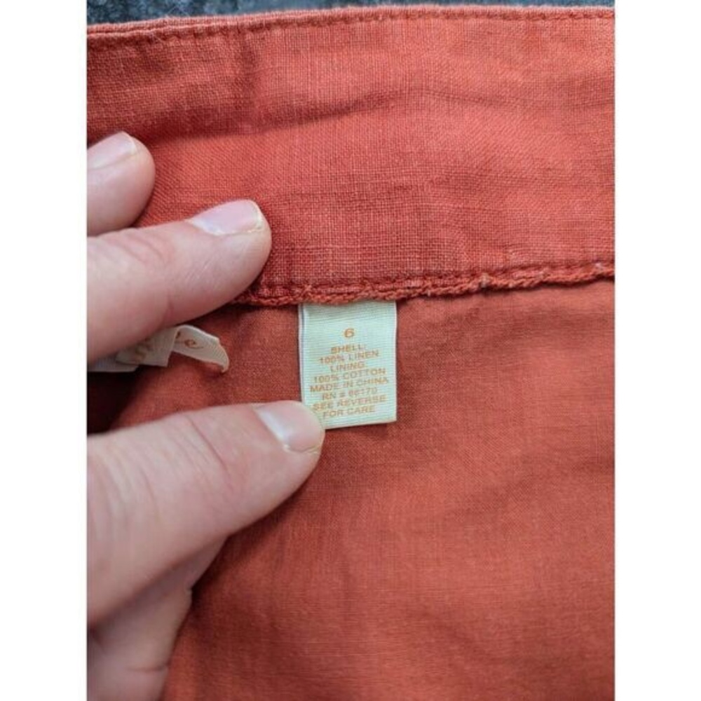 Burnt Orange Linen Skirt